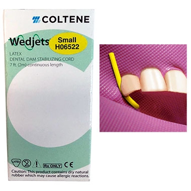 COLTENE HYGENIC Wedjets Latex Small Yellow (2.1 м) - стабилизираща корда за кофердам